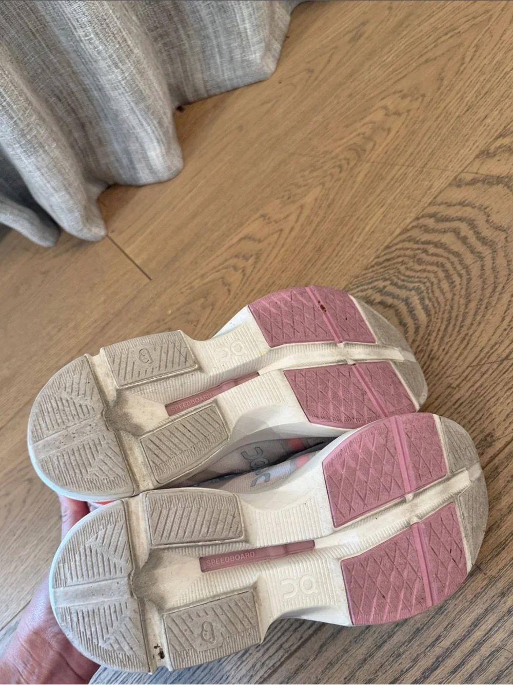 On Running Women’s Athletic Shoes - White with Pink & Orange Accents